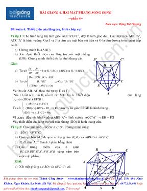 Bài giảng 4 Hai mặt phẳng song song - Phần 4
